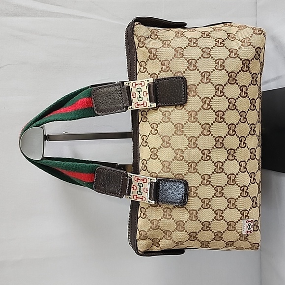 ✨️GUCCI GG Canvas Web Sherry Line Handbag - Picture 1 of 16